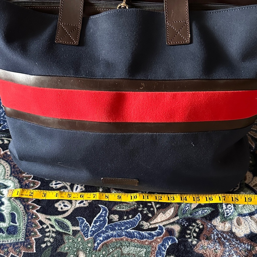 Dooney & Bourke Stylish Navy and Red X-Large Tote Bag - Picture 2 of 12